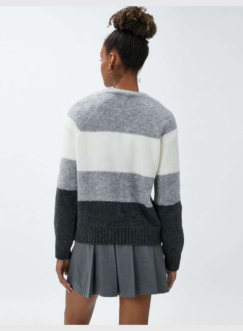 Ribbed Long Sleeve Crew Neck Sweater