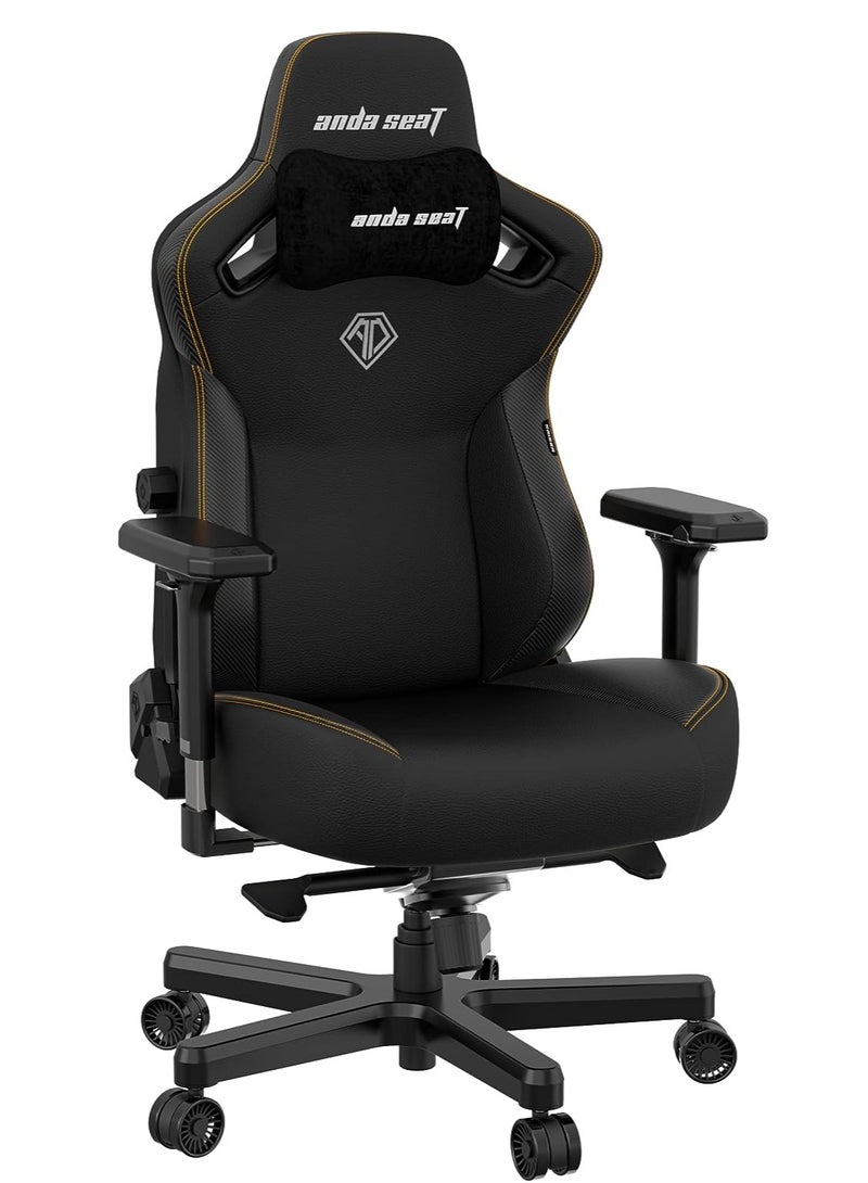 AndaSeat Kaiser 3 Series Premium Ergonomic Gaming/Office Chair , BLACK | AD12YDC-XL-01-B-PV/C