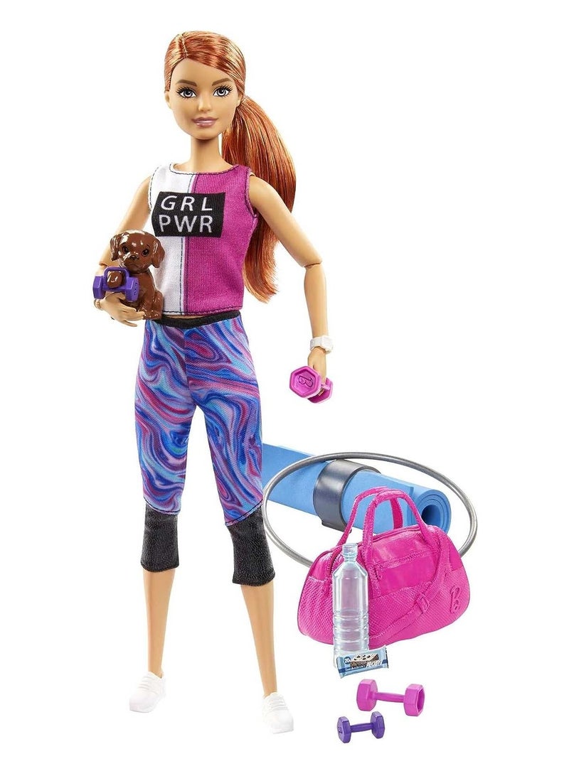 Barbie doll recharge with this workout themed set that includes a doll