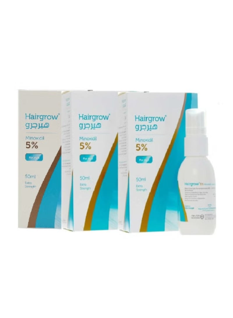 Hairgrow 5% minoxidil Pack of 3 x 50ml