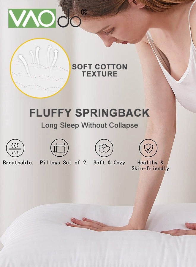 2 Pack  Hotel Collection  Bed Pillows  for Sleeping  Queen Size Pillows  for Side and Back Sleepers Super Soft Down Alternative Microfiber Filled Pillows  48*74CM