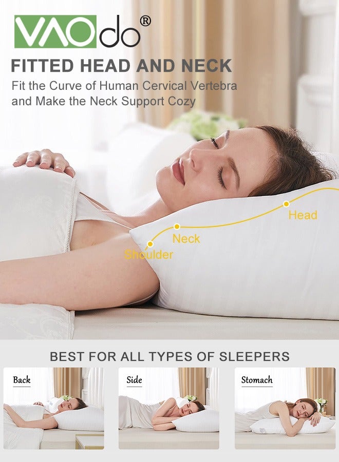 2 Pack  Hotel Collection  Bed Pillows  for Sleeping  Queen Size Pillows  for Side and Back Sleepers Super Soft Down Alternative Microfiber Filled Pillows  48*74CM