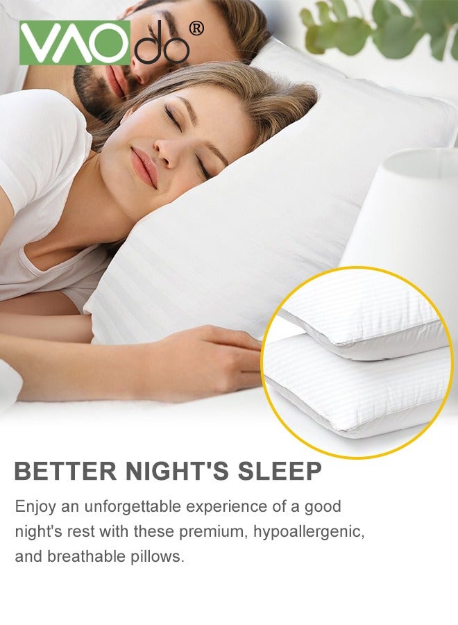 2 Pack  Hotel Collection  Bed Pillows  for Sleeping  Queen Size Pillows  for Side and Back Sleepers Super Soft Down Alternative Microfiber Filled Pillows  48*74CM