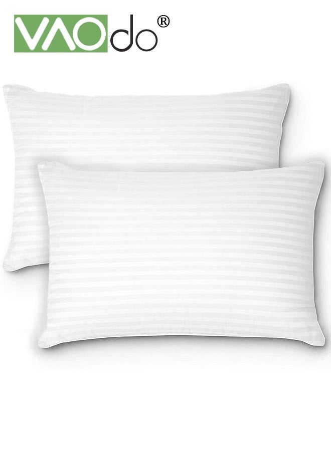 2 Pack  Hotel Collection  Bed Pillows  for Sleeping  Queen Size Pillows  for Side and Back Sleepers Super Soft Down Alternative Microfiber Filled Pillows  48*74CM