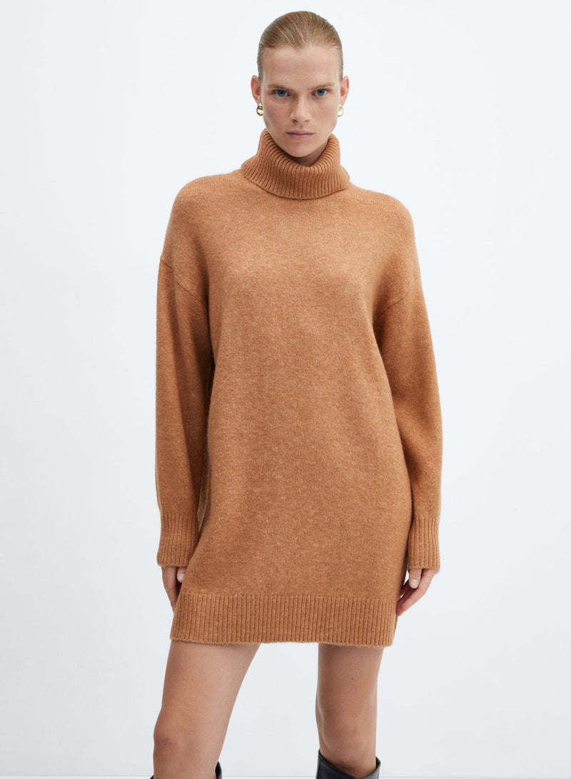 Turtle Neck Knitted Dress