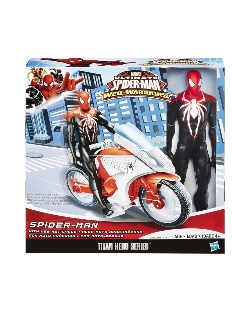 Spider-Man Marvel Ultimate Web Warriors with Web Net Cycle Action Figure