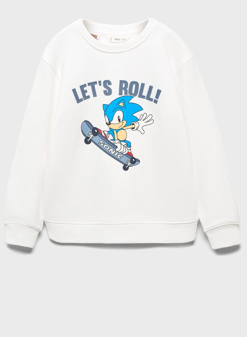 Kids Sonic Printed Sweatshirt