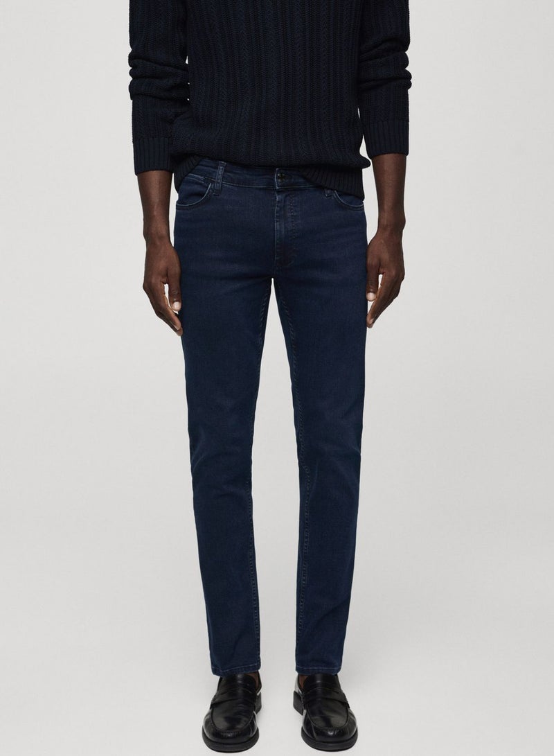 Straight Fit Rinse Wash Jeans