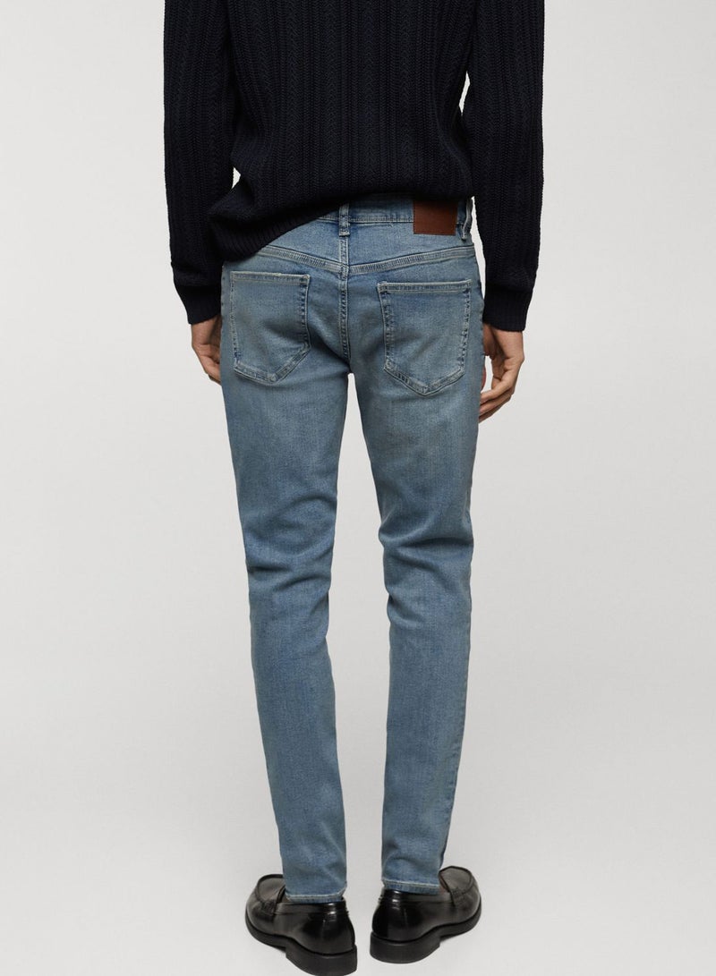 Skinny Fit Mid Wash Jeans