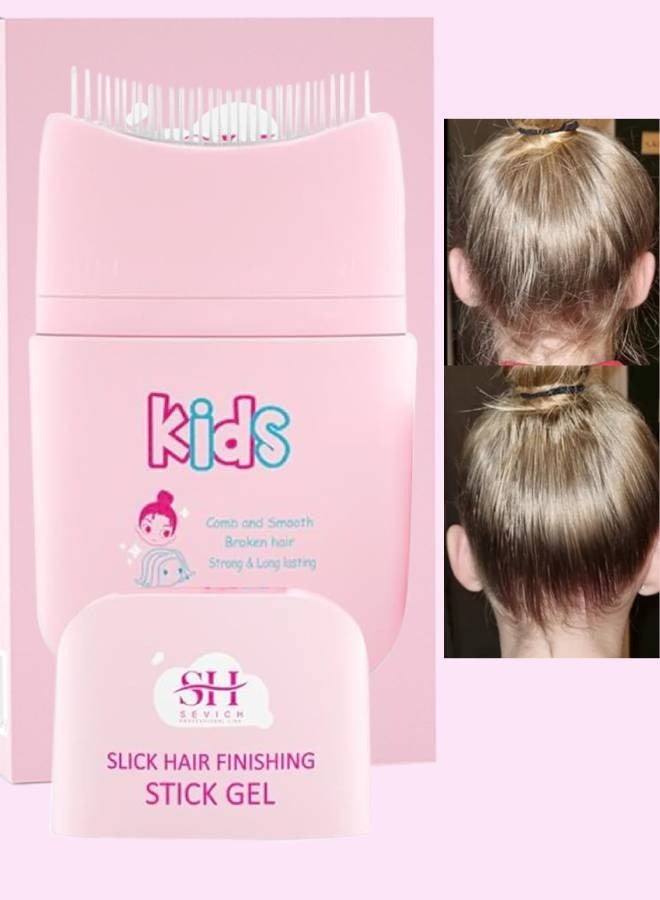 80ml Kids Slick Hair Finishing Stick Gel Children's Hair Wax Stick for Hair Edge Control Hair Finishing Stick Gel with Comb Integration Designed for Kids Natural Ingredients Hair Wax Gel