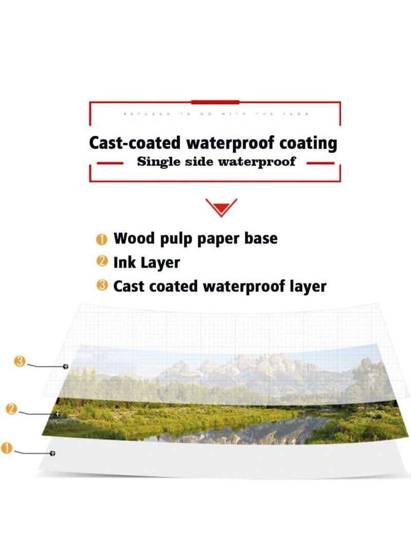 200 Sheets 4x 6inch 4R High Glossy Photo Paper Waterproof Professional photographic Paper Works with Inkjet Printers 230gsm