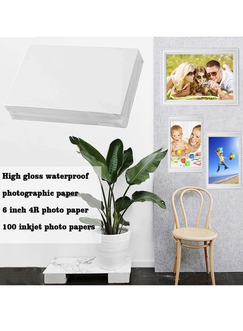 200 Sheets 4x 6inch 4R High Glossy Photo Paper Waterproof Professional photographic Paper Works with Inkjet Printers 230gsm