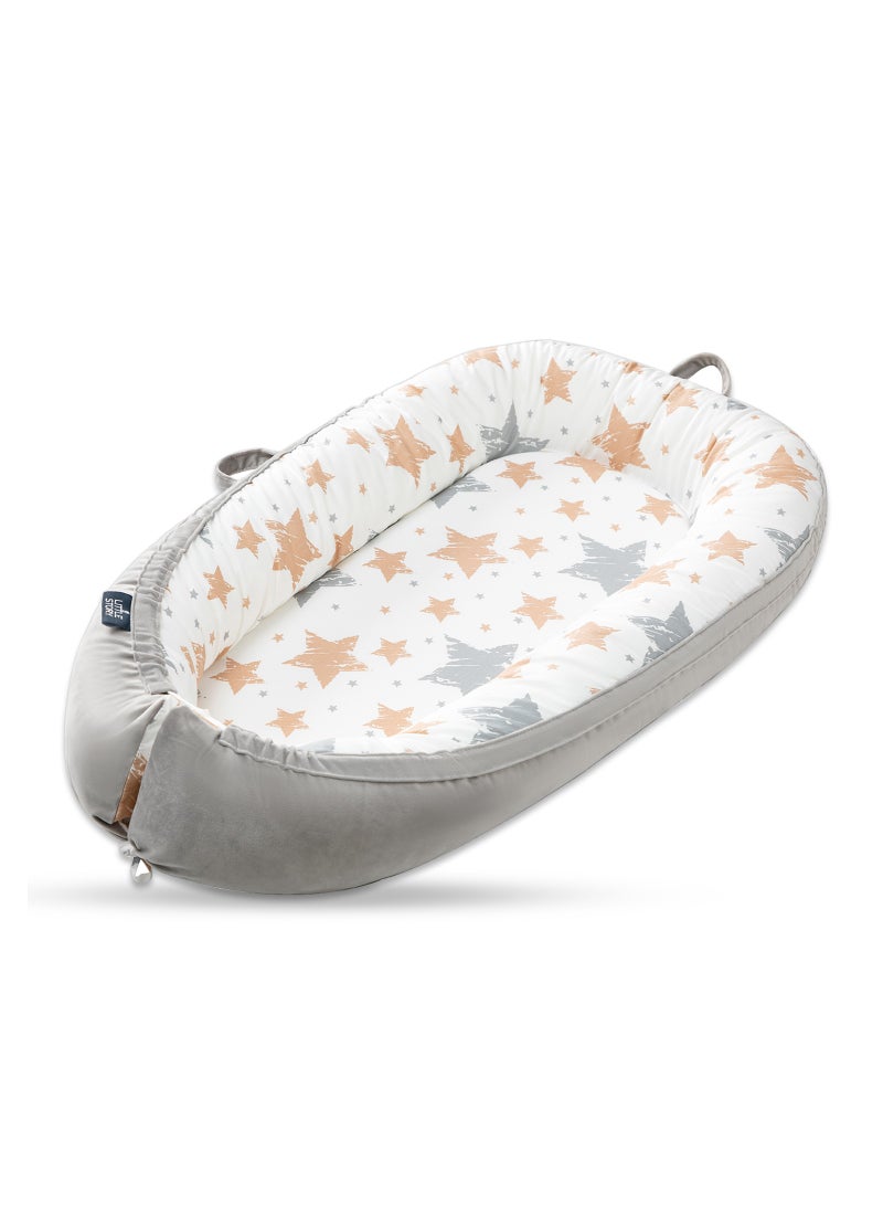 Soft Breathable Fiberfill Newborn Lounger Bed - Galaxy Grey