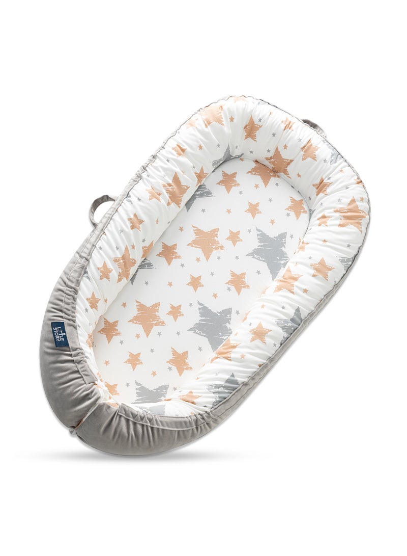 Soft Breathable Fiberfill Newborn Lounger Bed - Galaxy Grey