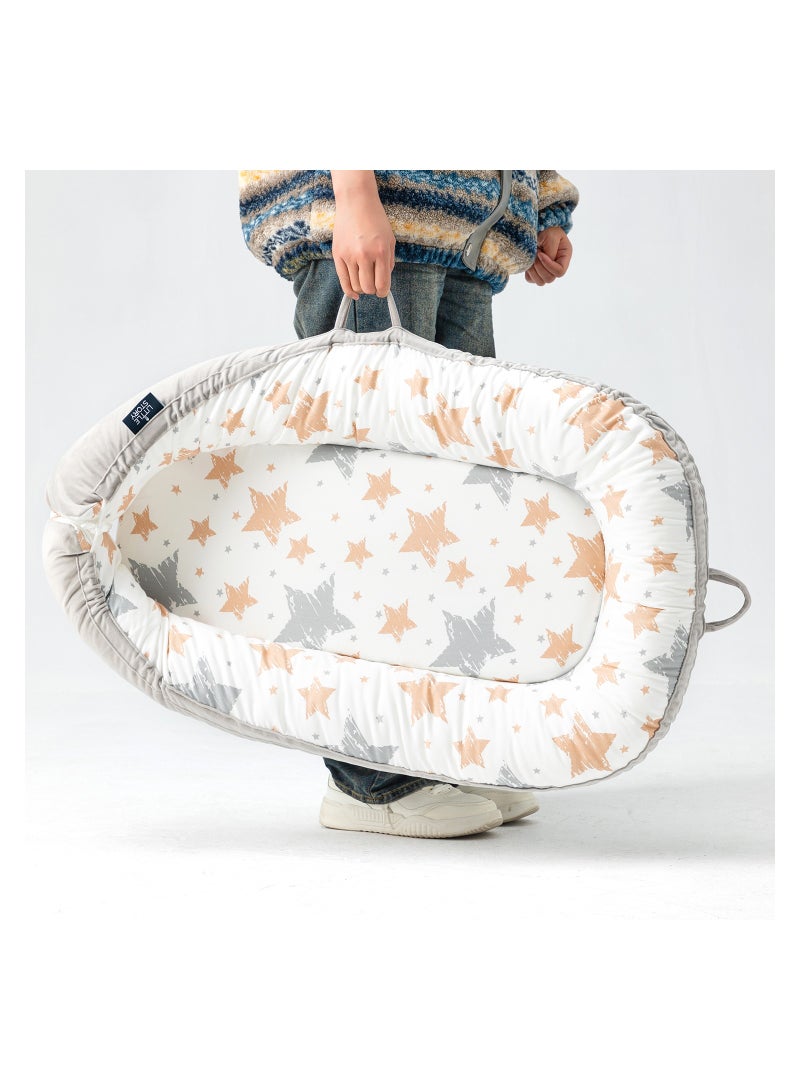 Soft Breathable Fiberfill Newborn Lounger Bed - Galaxy Grey