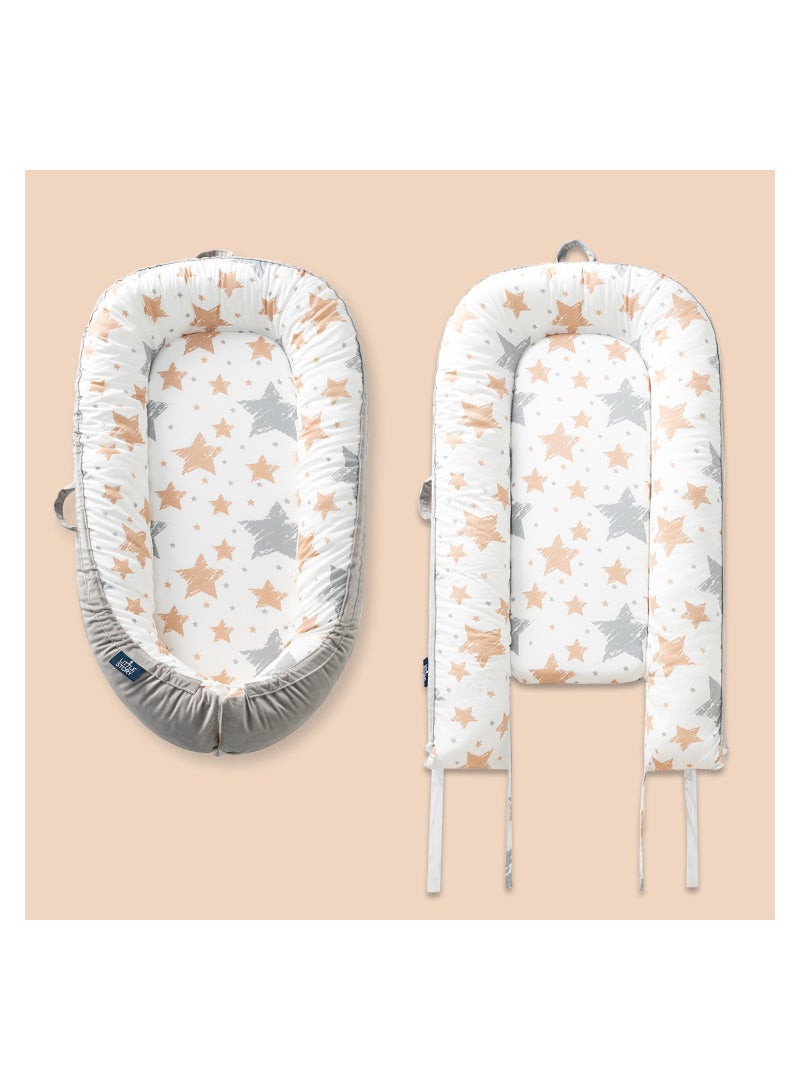 Soft Breathable Fiberfill Newborn Lounger Bed - Galaxy Grey