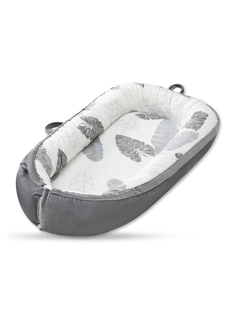 Soft Breathable Fiberfill Newborn Lounger Bed - Feather Grey