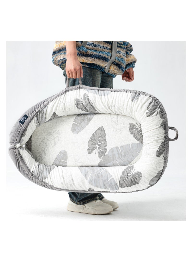Soft Breathable Fiberfill Newborn Lounger Bed - Feather Grey