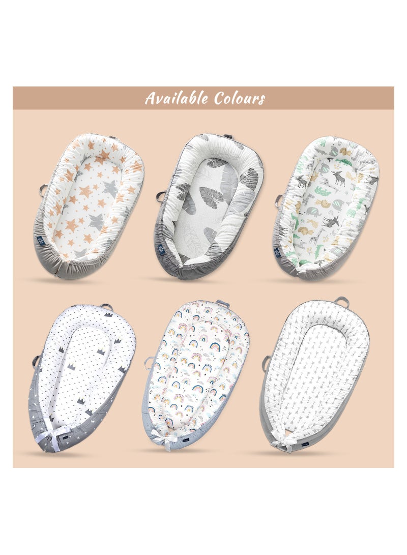 Soft Breathable Fiberfill Newborn Lounger Bed - Feather Grey