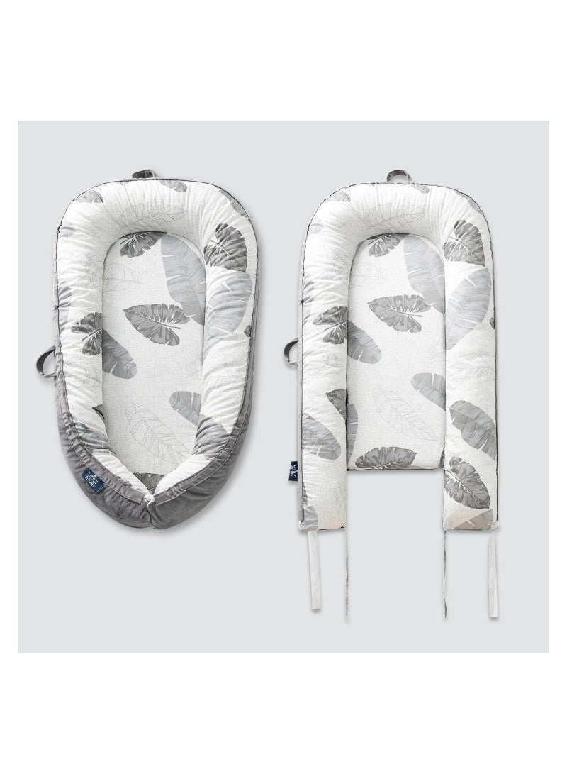 Soft Breathable Fiberfill Newborn Lounger Bed - Feather Grey