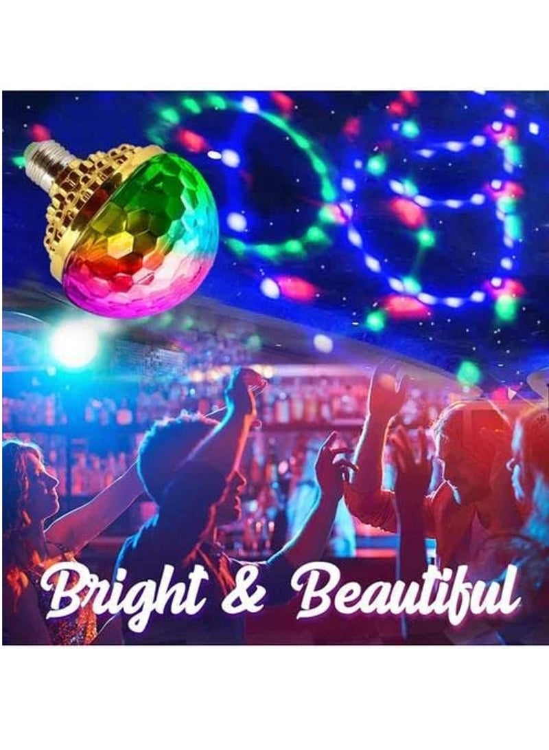 Colorful Rotating Magic Ball Light,Colorful Disco Rotating Magic Ball Light Bulb with Sockets,Magic Ball RGB LED Stage Light for Home Room Dance Parties,Birthday, Holiday, Club, Bar, Disco