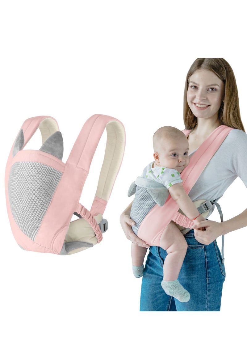 Baby Carrier, Multi-Functional 9 in 1 Baby Backpack Carrier, Shoulder Strap Grid Breathable Infant Sling for 3-36 Month Baby to Toddler Girl and Boy 7-40 lbs (Pink)