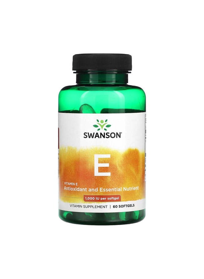 Vitamin E, 1,000 IU, 60 Softgels