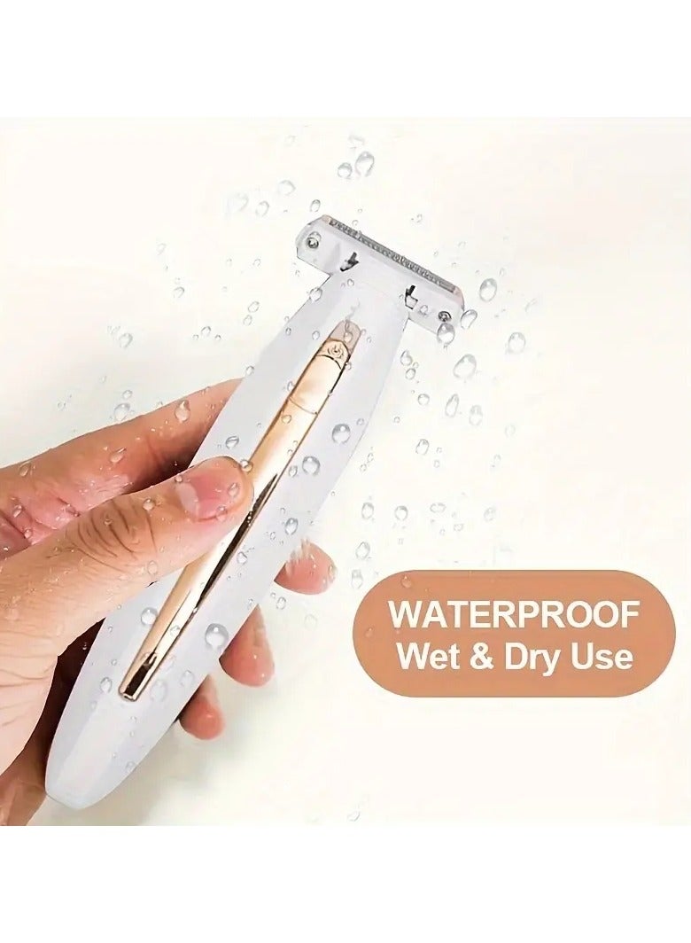 Women's Electric Epilator USB Rechargeable Hair Trimmer for Face, Hands, Legs & Underarms - Home Use Machine