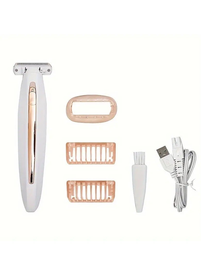 Women's Electric Epilator USB Rechargeable Hair Trimmer for Face, Hands, Legs & Underarms - Home Use Machine