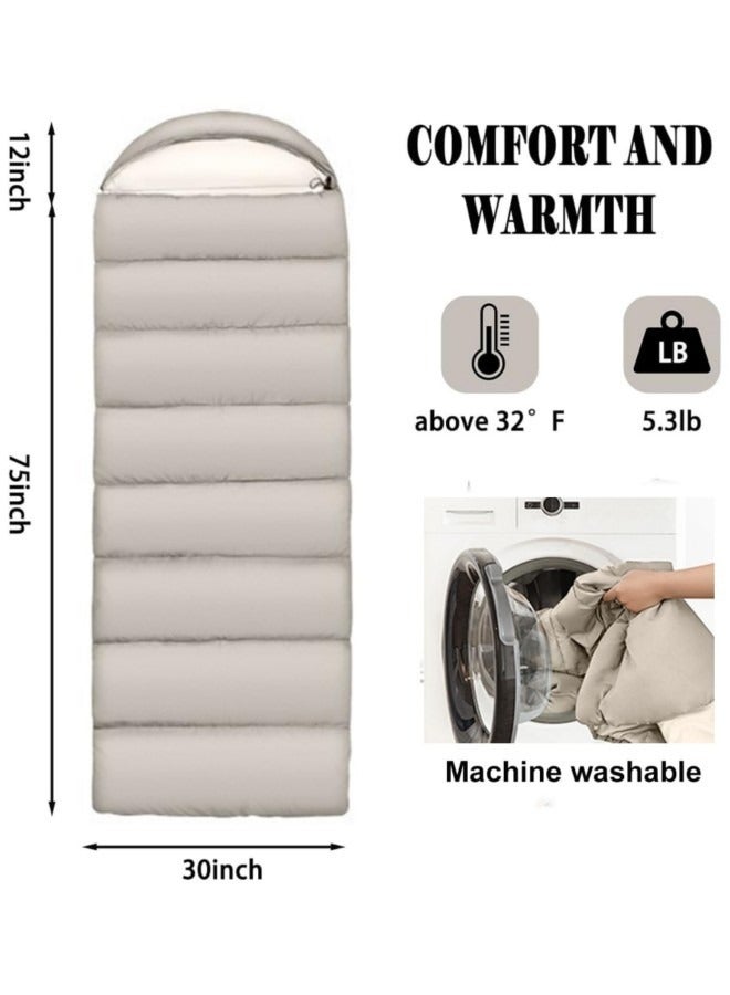 Sleeping Bags,LightWeight Outdoor Sleeping Bags for Adults,Camping Sleeping bags Suitable Temperatures Ranging 10-20 degree, Grey