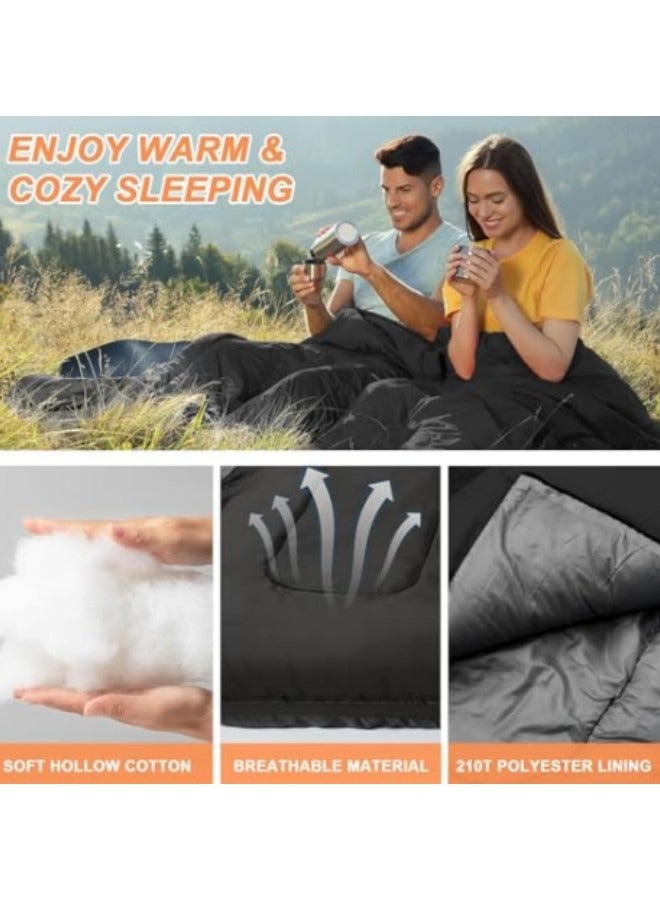 Adult Kids Camping Sleeping Bag, Lightweight Portable Sleeping Bags Backpacking Indoor and Outdoor for Hiking Traveling with Storage Bag 10-25℃ 220x150cm