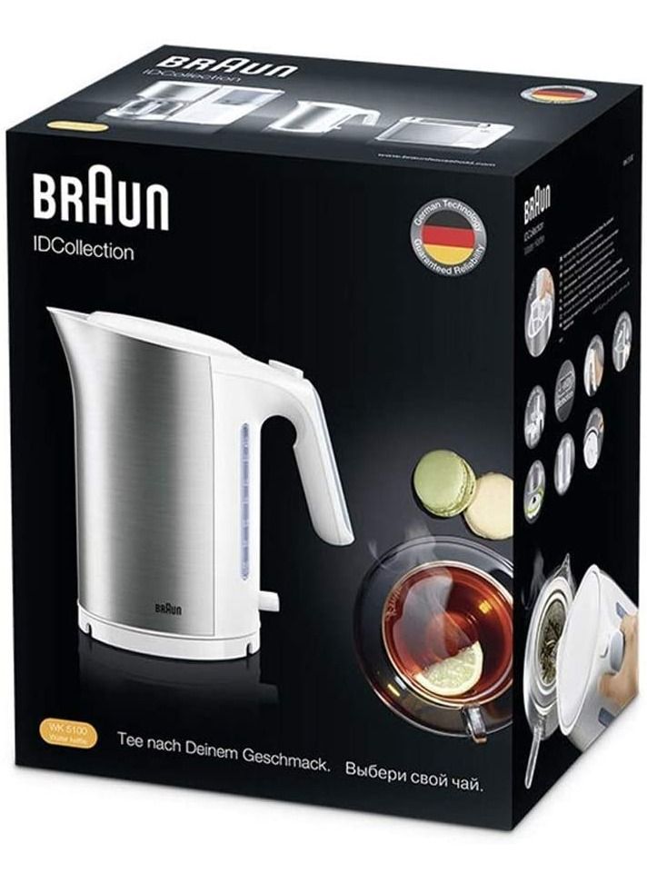 Braun 3000W Electric Kettle, White, 1.7 Liters, WK5110-WH