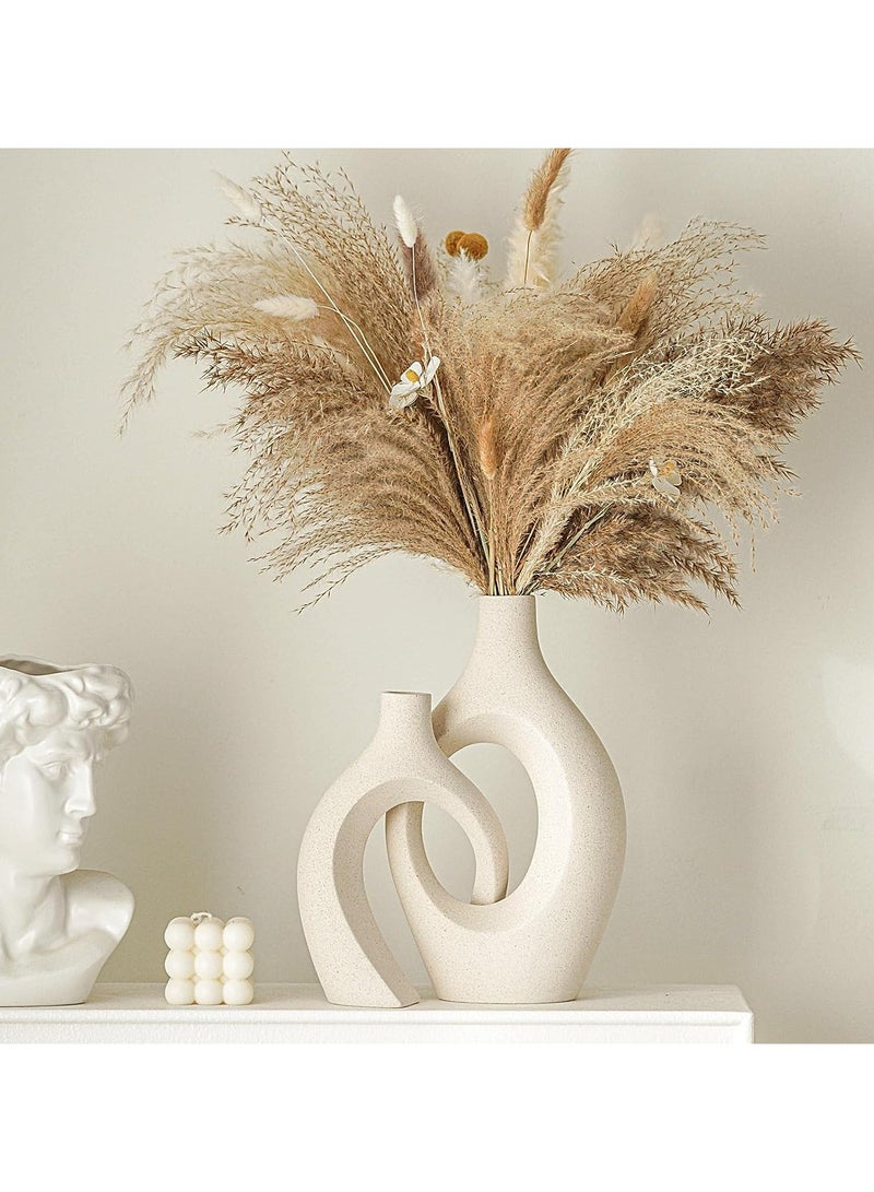 Arch Flower Vase Set - Large | Off White Vases | Modern Minimalist Flower Vase for Elegant Home Décor, Living Room Centerpiece, for Flower Arrangements| Gifting