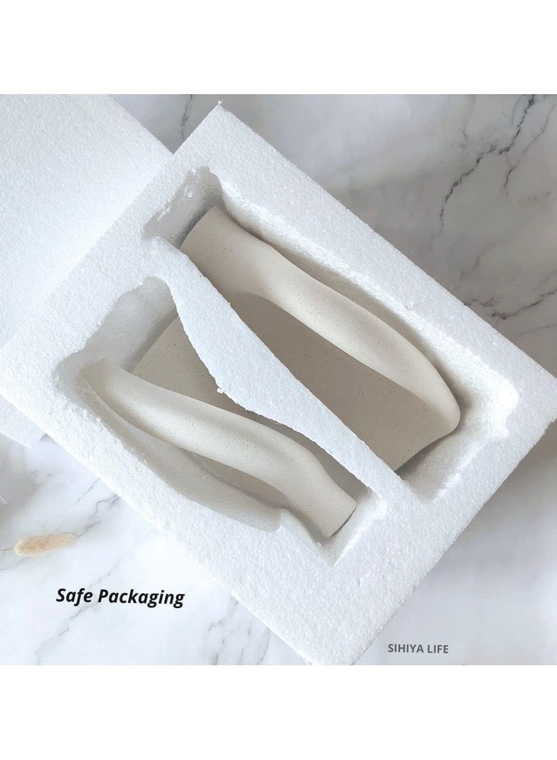 Arch Flower Vase Set - Large | Off White Vases | Modern Minimalist Flower Vase for Elegant Home Décor, Living Room Centerpiece, for Flower Arrangements| Gifting