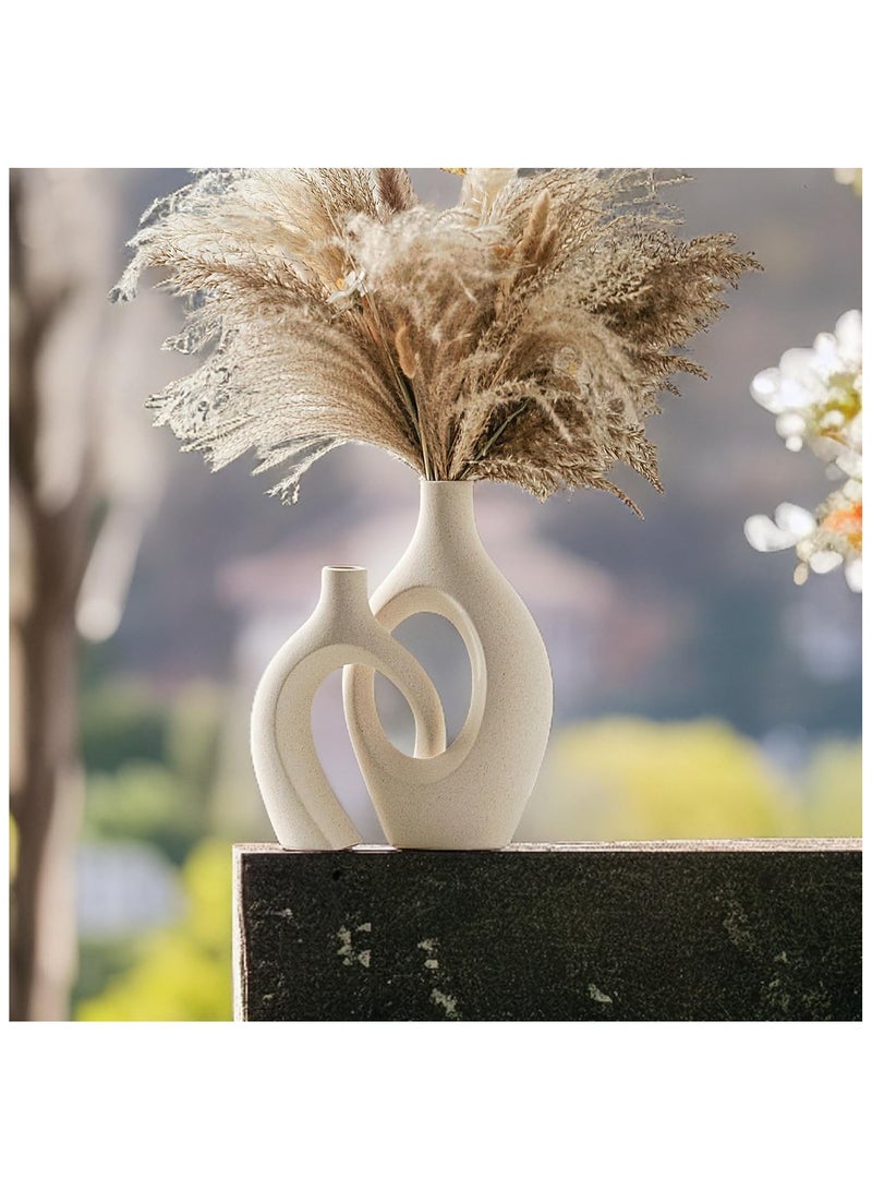 Arch Flower Vase Set - Large | Off White Vases | Modern Minimalist Flower Vase for Elegant Home Décor, Living Room Centerpiece, for Flower Arrangements| Gifting