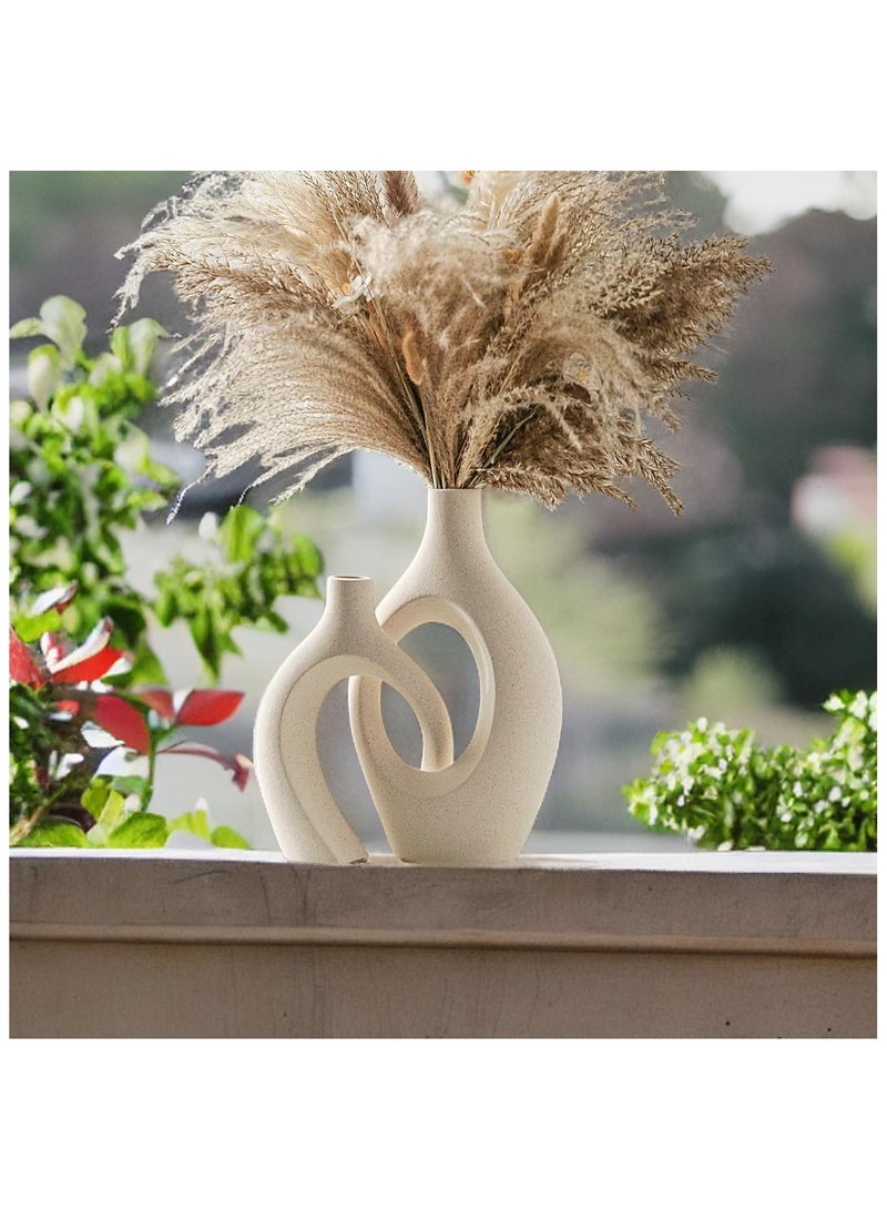 Arch Flower Vase Set - Large | Off White Vases | Modern Minimalist Flower Vase for Elegant Home Décor, Living Room Centerpiece, for Flower Arrangements| Gifting