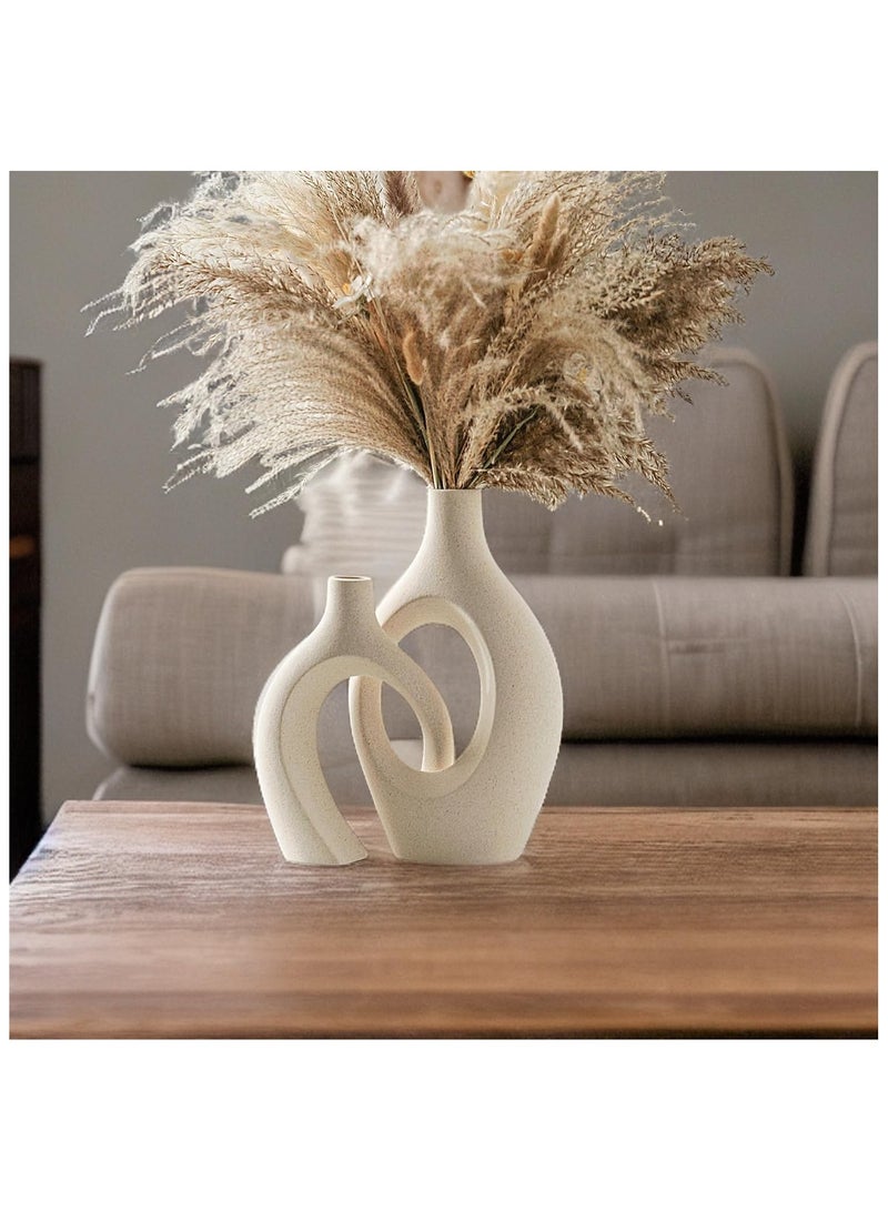 Arch Flower Vase Set - Large | Off White Vases | Modern Minimalist Flower Vase for Elegant Home Décor, Living Room Centerpiece, for Flower Arrangements| Gifting