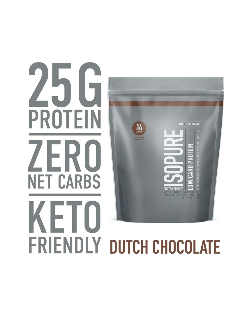 Nature's Best Isopure Zero Carb Protein,Lactose Free , Dutch Chocolate, 1 LB