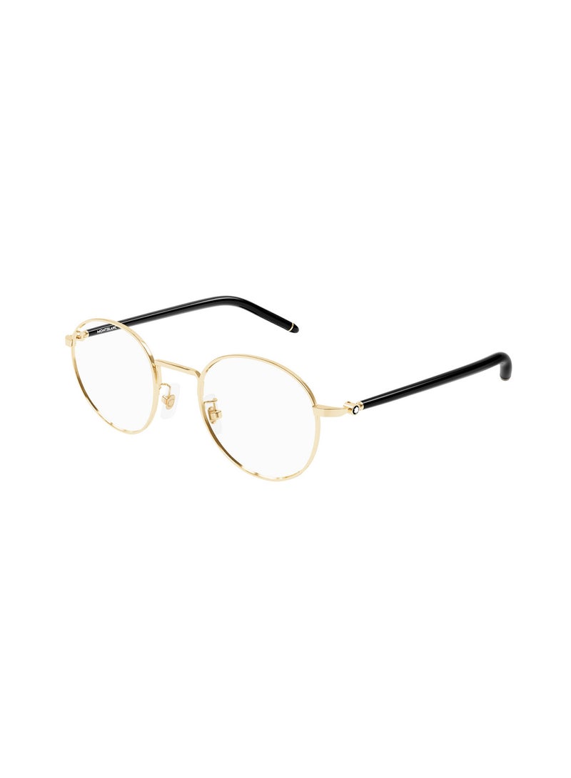 Unisex Round Eyeglass Frame - MB0273O 001 49 - Lens Size: 49 Mm