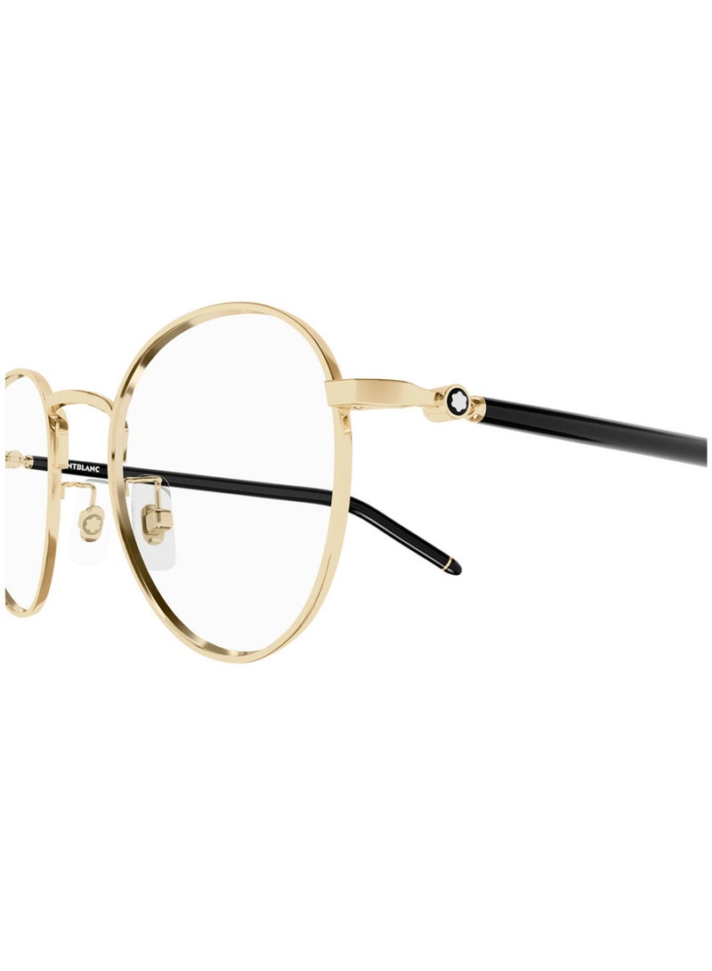 Unisex Round Eyeglass Frame - MB0273O 001 49 - Lens Size: 49 Mm