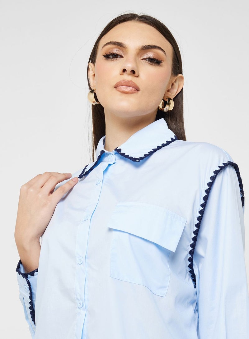 Contrast Piping Detail Shirt
