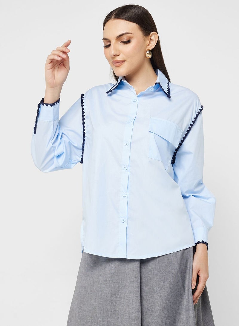 Contrast Piping Detail Shirt