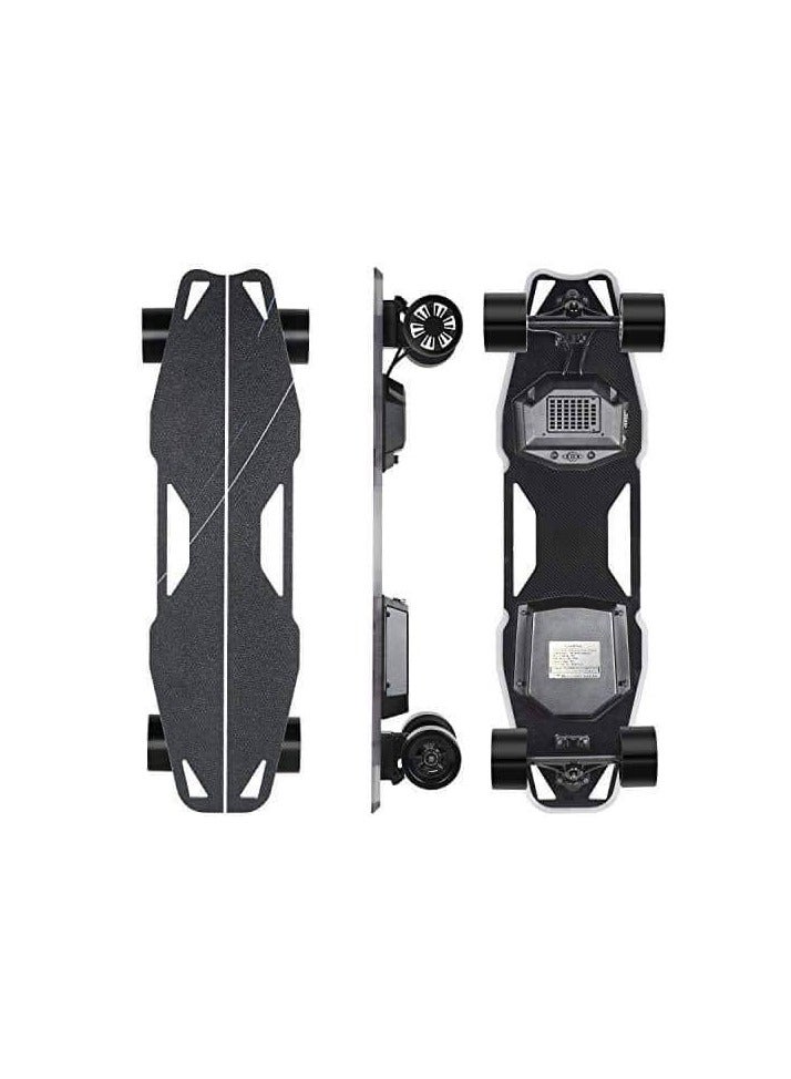Spadger Electric Skateboard D5X Plus 35’’ Electric Longboard Black, 37Kmh 900W Dual Motor, 20KM Range, Load up to 120KG, with Wireless Remote Control & APP Control Built-in LED Lights