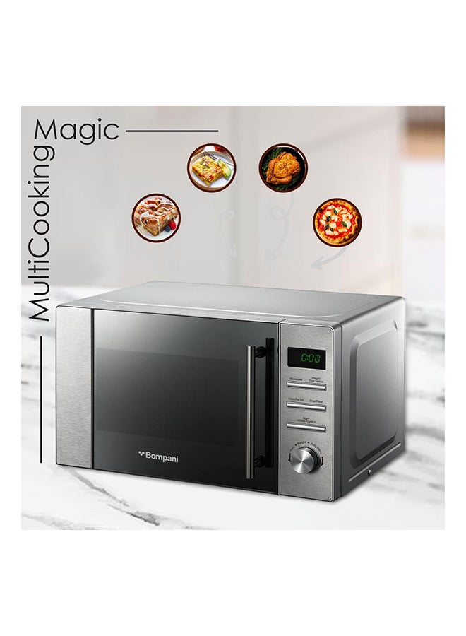 Microwave Oven With Digital Control, 5 Power Levels, 8 Auto Menus, And 30S Quick Start - Defrost By Weight/Time, Led Display, Glass Turntable, Cooking Timer, And End Signal With One Year Warranty 20 L 1050 W BMO20DS Grey