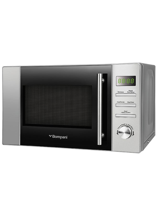 Microwave Oven With Digital Control, 5 Power Levels, 8 Auto Menus, And 30S Quick Start - Defrost By Weight/Time, Led Display, Glass Turntable, Cooking Timer, And End Signal With One Year Warranty 20 L 1050 W BMO20DS Grey