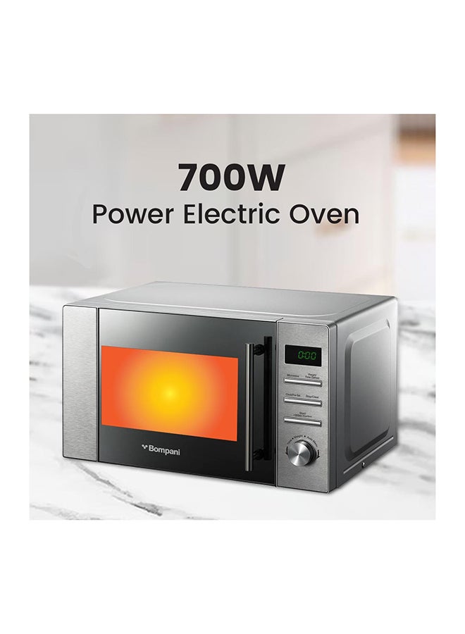 Microwave Oven With Digital Control, 5 Power Levels, 8 Auto Menus, And 30S Quick Start - Defrost By Weight/Time, Led Display, Glass Turntable, Cooking Timer, And End Signal With One Year Warranty 20 L 1050 W BMO20DS Grey