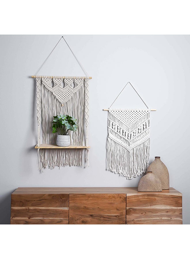 Tracey Macrame Wall Hanging 40x75cm-White