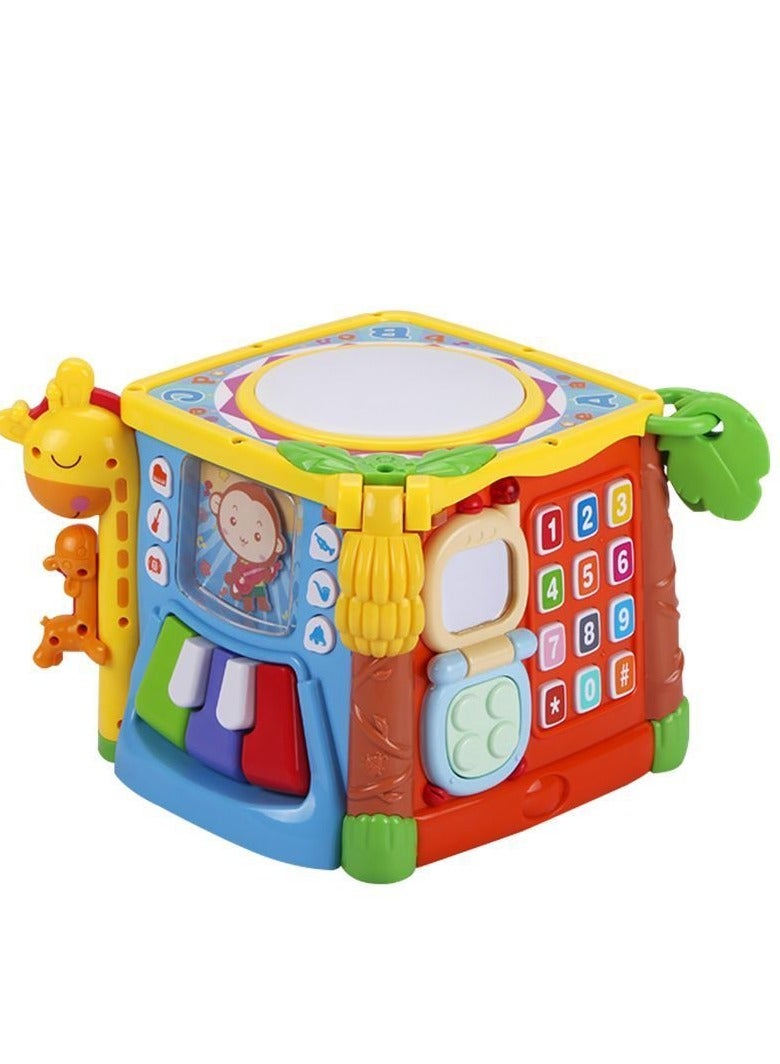 Baby Activity Cube Learning Toy - Interactive 6-in-1 Educational Activity Block with Lights, Sounds, and Music for Early Learning and Motor Skills Development