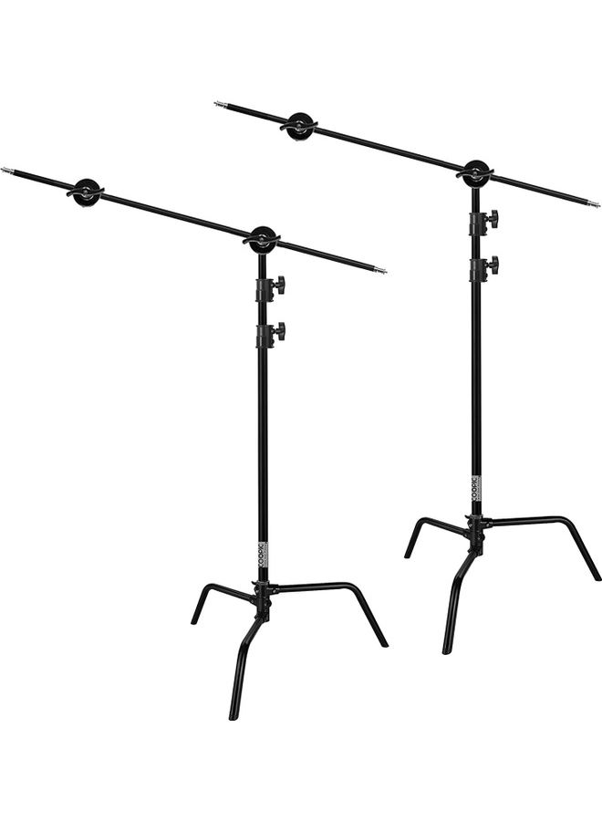 2-Piece Adjustable C-stand Heavy Duty 10 Feet 3 Meter Black