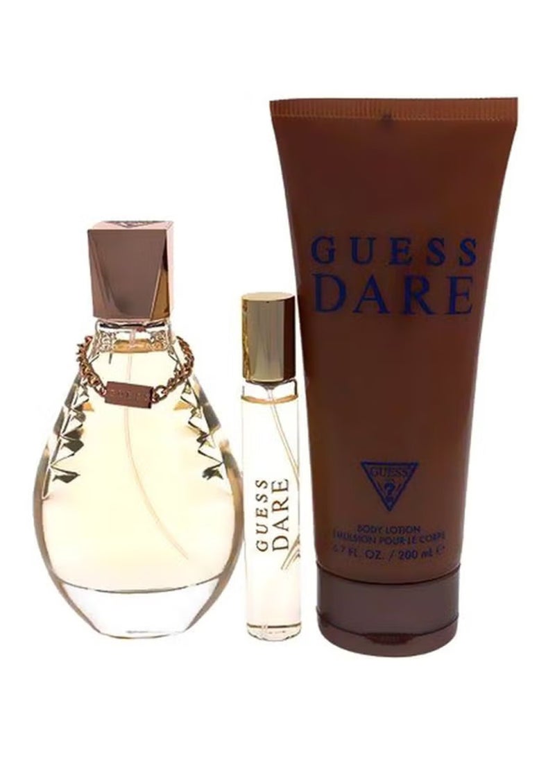 Guess Dare EDT L 100Ml +Body Lotion 200Ml+Mini 15Ml Set